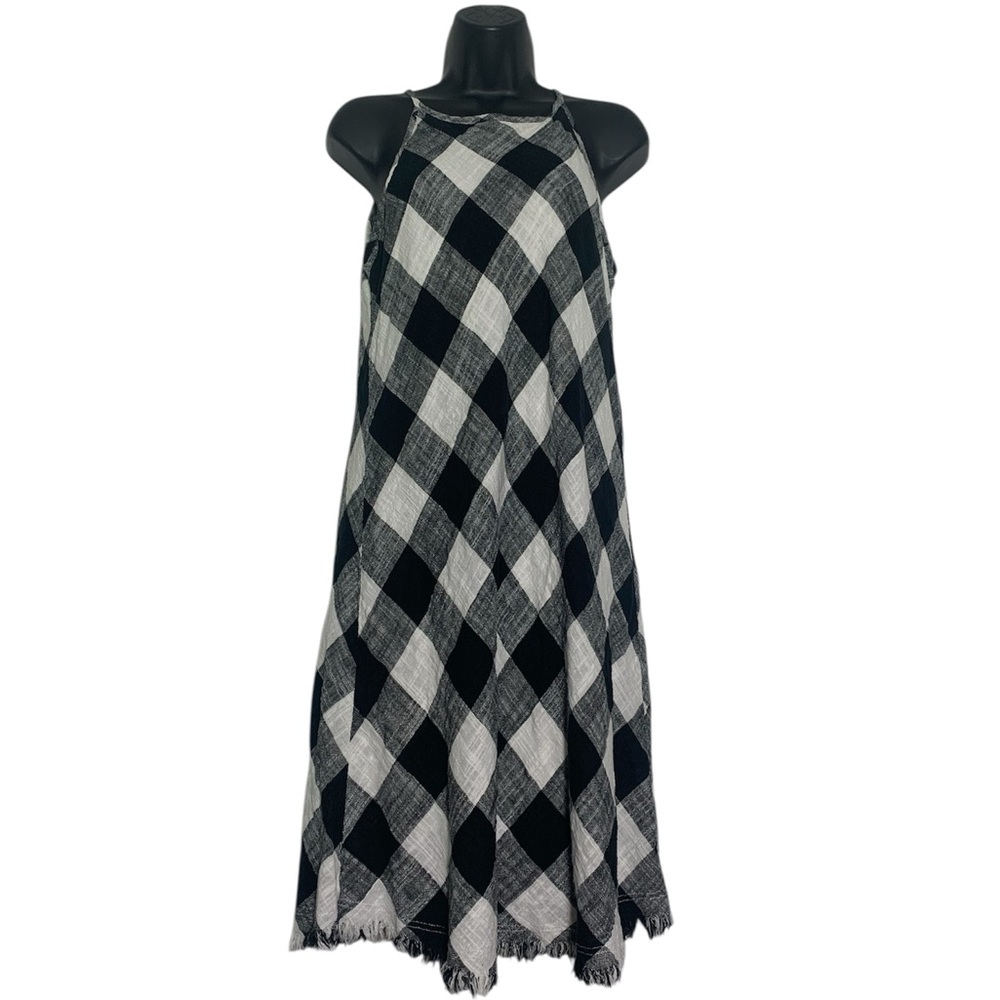 Philosophy Linen Blend Sundress Buffalo Plaid 6 NEW